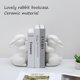 thumbnail image 5 of Rabbit Ceramics Bookends 2-Piece Set, Heavy Duty Office Shelf Organizer for Home Decor, 5 of 5