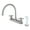 Brushed Nickel, variant on Kingston KB721AX Vintage Two-Handle 4-Hole 8" Centerset Kitchen Faucet with Side Sprayer in Polished Chrome
