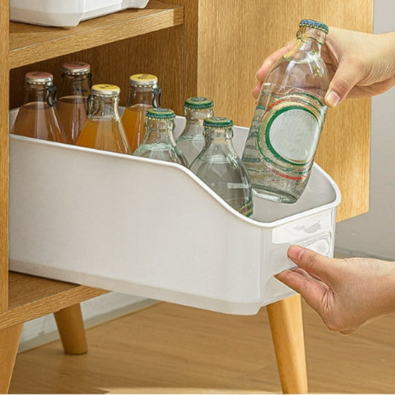 Hovmgk Plastic Storage Bins with Lids, Kitchen & Pantry Organizers, Clear Refrigerator Bins, Stackable Storage Containers for Vegetables, Fruits, Snacks, and More, 34.5x16.8x14cm