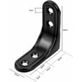 thumbnail image 2 of Soporte en forma de L negro, soporte en ángulo de 90 grados para muebles y proyectos de bricolaje, soporte en ángulo recto de acero inoxidable con orificio avellanado para una fácil instalación y una, 2 of 5