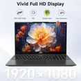 thumbnail image 3 of 15.6" IPS FHD Business Laptop, 32GB RAM 1TB SSD Intel 6 Core i3-1215U (Beat i5-1135G7, Up to 4.4GHz) Laptop-Computer Fingerprint Backlit Keyboard 65W Type C Wi-Fi 6 Win 11 Gray, 3 of 7