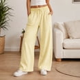 thumbnail image 3 of Bosfbaoi Sweatpants for Women Striped Wide Leg Drawstring Elastic Waist Loose Casual Trousers with Pockets, 3 of 8
