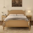 thumbnail image 1 of MODERNLUXE King Size Rattan Bed Frame with Rattan Headboard and Wood Slats, Easy Assembly,Walnut, 1 of 7