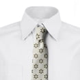thumbnail image 2 of Floral Necktie, Abstract Flower, Dress Tie, 3.7", Sepia and Ivory, by Ambesonne, 2 of 3