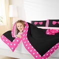 thumbnail image 3 of Erosebridal Cute Polka Dots Bowtie Bedding Comforter Set 7pcs for Kids Girls,Cartoon Bowknot Queen Bedding Sets for Teens,Pink Reversible,Breathable Home Decor, 3 of 6