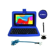 Linsay 7" 64GB Tablet Android 13 with Keyboard case Blue, Bluetooth, Earphones, Pop Holder and Pen Stylus Google Certified Super Bundle