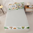 thumbnail image 3 of catabedysis Watercolor Camping Zipper Full Size Comforter Sets with Fitted Sheet and 2 Pillowcases,Jungle Bear Owl Zipper Bedding Set For Boys,Multicolor,Light Gray Reversible,4-Piece, 3 of 7