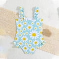 thumbnail image 6 of NAISIBABY Toddler Girls One-Piece Swimsuit, Ruffle Floral Prints Quick Dry Stretchy Summer Beach Bathing Suit Sky Blue 5T, 6 of 9