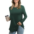 thumbnail image 4 of JYLFC Women Shirts Long Sleeve Tee Crew Neck Tunic Tops Long Shirts, Green 2XL, 4 of 5