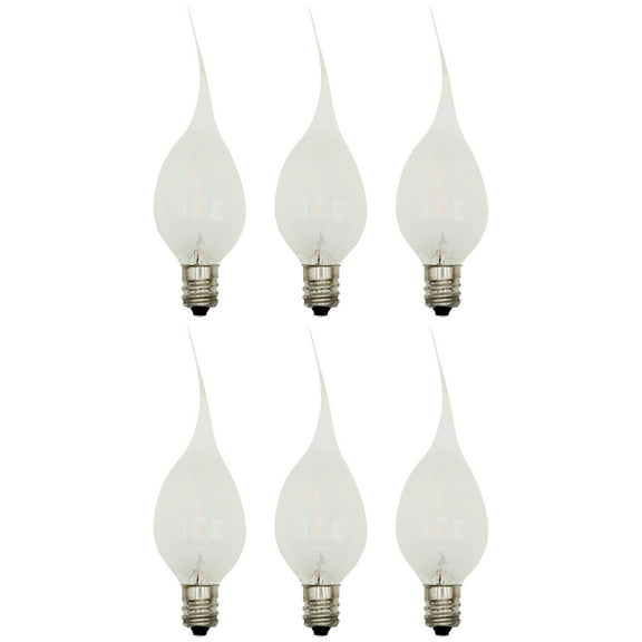 6 Pack, Silicone Dipped LED Night Light Bulbs, C7 Replacement Light Bulbs – 0.7W Equivalent to 4W 5W 6W 7W, White Warm 2700K, Christmas String Lights, Electric Window Candles