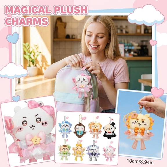 Chiikawa Anime Cute Cartoon Plush Doll Keychain, Super Soft Stuffed Animal Toy Bag Pendant Backpack Charm, (1 PC Plush Toy)