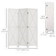 thumbnail image 3 of HOMCOM 3-Panel Privacy Screen with Foldable Design Wood Frame White 5.6FT, 3 of 10