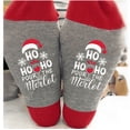 thumbnail image 1 of Christmas Letter Santa Hat Patterned Athletic Socks for Women and Men, 1 of 2