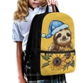 thumbnail image 3 of Yuyamidu Sunflower Sloth Bookbag for Kids Cute Yellow Backpack for School Girls School Bags 10-12 Years Old Elementary School Backpacks with Padded Shoulder Straps, 3 of 6