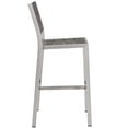 thumbnail image 4 of Modway Shore 29.5" Aluminum & Wood Patio Bar Stool in Gray and Silver (Set of 2), 4 of 5