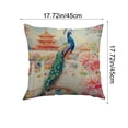 thumbnail image 6 of Chinoiserie Throw Pillow Covers 18x18 Inch, Floral Blue & White Porcelain Palace Peacock Monkey Decorative Pillow Cases, 6 of 6