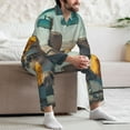 thumbnail image 7 of Xecao Desert Monkeys Drive Print Pajamas Set Mens Pajamas Long Sleeve Loungewear Two-Piece Sleepwear Button-Down Pjs Set,2PJS-Small, 7 of 7