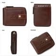 thumbnail image 4 of Cartera con cremallera MING CLAN con bloqueo RFID de piel, plegable, marrón, 4 of 6