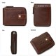 thumbnail image 4 of Cartera con cremallera MING CLAN con bloqueo RFID de piel, plegable, marrón, 4 of 6