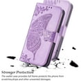 thumbnail image 6 of Designed for Samsung Galaxy S24 Case Wallet,Women Flip Folio Cover with Butterfly Embossed PU Leather Stand Credit Card Holders Slots Wrist Strap Phone Case for Samsung S24 5G 6.1" (Lavender), 6 of 14