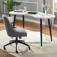 thumbnail image 2 of Steve Silver Kinsley Swivel Gray Upholstered Desk Chair, 2 of 6