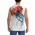 thumbnail image 4 of Balery Colorful Floral Jellyfish Camisetas sin mangas para hombre, absorbe la humedad y protege contra el mal olor.-3X-Large, 4 of 7