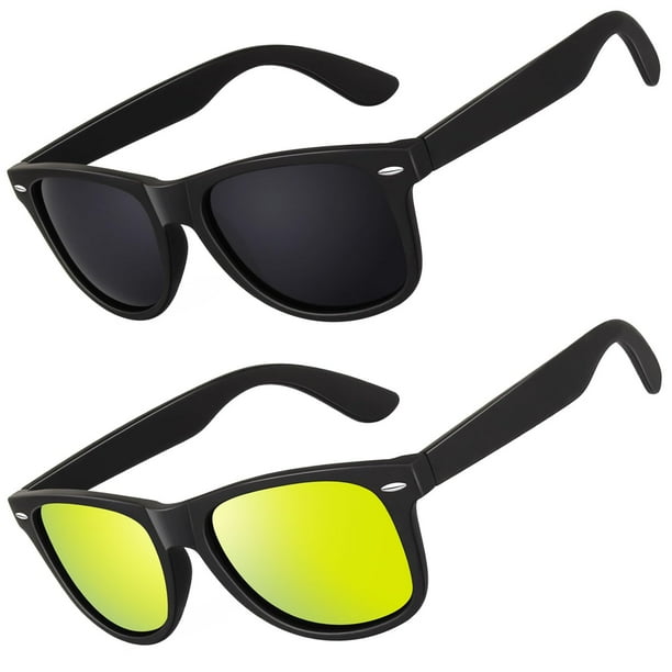 LINVO Gafas de sol polarizadas para hombres Gafas de sol de conducción Sombras Diseño de estilo retro de los años 80 Cuadrado