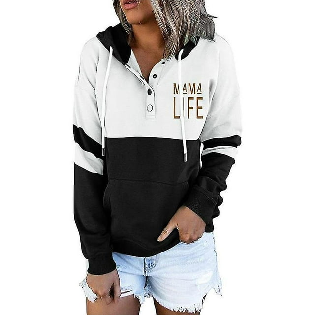 Femmes Colourblock Pull à Capuche Top-3