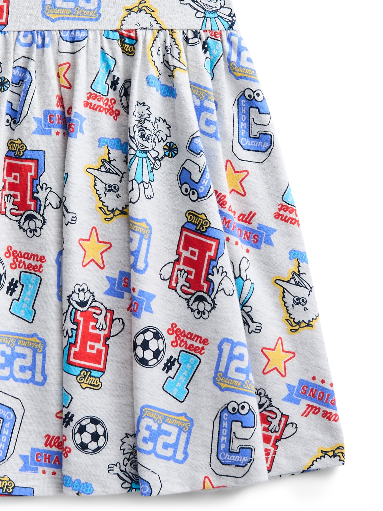Sesame Street Toddler Girls Allover Print Graphic Tank Dress, Sizes 12M-5T
