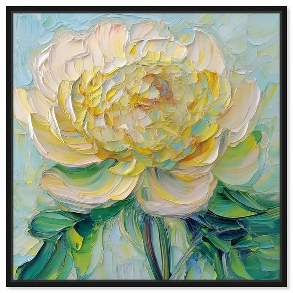 Impressionist Bloom I Canvas Flower Art by Art Remedy, Black Frame, 12" x 12"