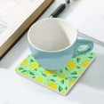 thumbnail image 5 of GZHJMY Square Drink Coasters 2 Pcs Ripe Yellow Fruits and Leaves of Lemon Absorbent Ceramic Coffee Coasters for Drinks with Cork Base Housewarming Gift for Home Decor, 5 of 6