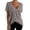 Grey, variant on Women's Deep V-Neck Short Sleeve T Shirt Casual Loose Fit Slub Knit Tops,XXL