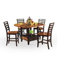 thumbnail image 2 of Abaco Drop-Leaf Two-tone Cherry Finish Wood Counter Table with Lazy Susan, 2 of 3