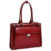 Mcklein USA 94836 Winnetka W Series Leather Ladies Briefcase With Removable Sleeve - Red