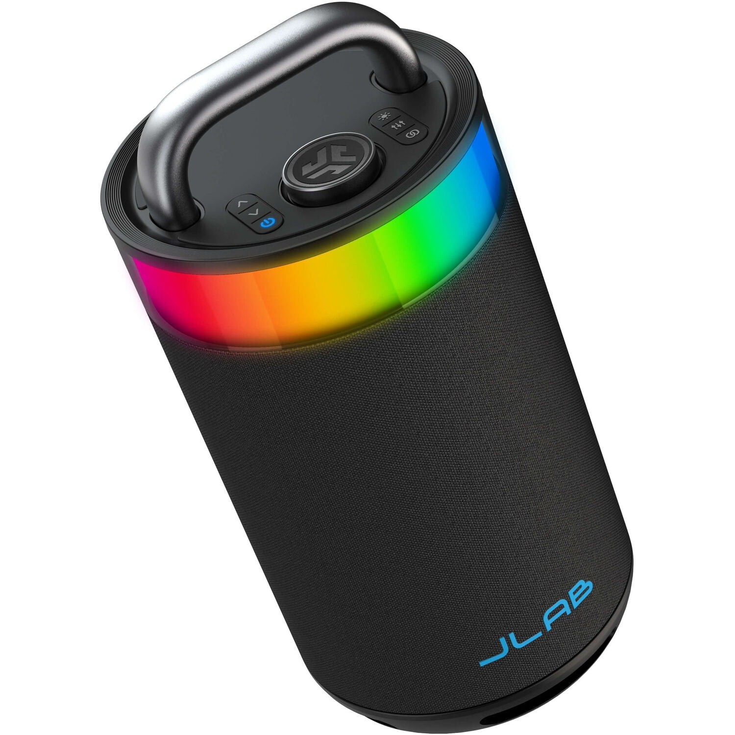 Restored JLab Epic Party Portable Bluetooth Speaker, 100W, Built-in RGB Lights, Splashproof, Black (Refurbished)