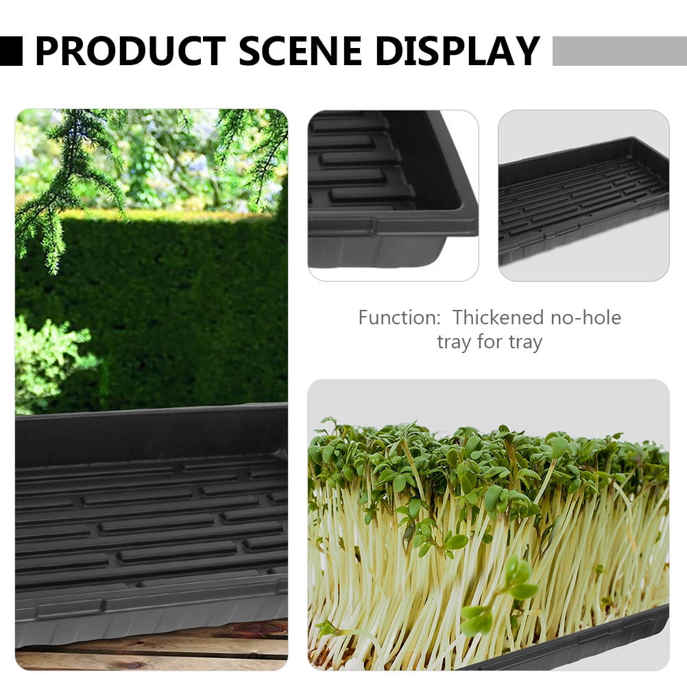 Baluue 2-Pack Black Starter Trays for Home Gardening, Plant Growing Kit for Seed Germination and Propagation