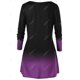thumbnail image 3 of Plus tamaño impreso Ombre de manga larga camiseta Rosegal Mangas largas de talla grande, 3 of 5