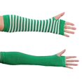 thumbnail image 3 of 5 pares de guantes largos sin dedos góticos punk, calentadores de brazos tejidos, guantes hasta el codo, guantes con orificio para el pulgar, 3 of 5
