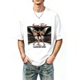 thumbnail image 2 of Men's Boxing Iron Fist Graphic T-Shirt Cotton White Short Sleeve Crewneck Oversized, 2 of 8