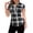 Black-women's plaid shirt, variant on Dazajoo Womens Plaid Short Sleeve Shirts Lace Up Front Crisscross V Neck Tops Western Outfit Blouses,Brown,L