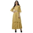 thumbnail image 1 of Moomaya Printed High Low Crop Top Kurti Palazzo Set Ethnic Indian Clothing Set For Womens, 1 of 8