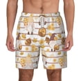 thumbnail image 3 of Uemuo Cute Bee Gnome2 Pattern Mens Swim Trunks Quick Dry Board Shorts with Mesh Lining, Stretch Beach Shorts Quick Dry No-Chafing Board Shorts-XX-Large, 3 of 9