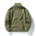 thumbnail image 2 of SWSMCLT Men's Winter Jacket Lightweight Long Sleeve Turtle Neck Outerwear Sherpa Fleece Cozy Zipper Fall Casual Warm Teddy Thick Lining Jackets & Coats Olive 46, 2 of 4