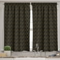 thumbnail image 2 of Ambesonne Abstract Valance & Curtain, Art Deco Inspired Lines, 55"x36", Camel and Charcoal Grey, 2 of 7