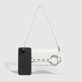 thumbnail image 4 of Bolso de hombro Mujeres Rivet de patente de patente de compra Fecha de compra Bag White, 4 of 8