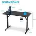 thumbnail image 3 of Escritorio de Gaming Costway con Soporte Joystick Portavaso Luz LED Negro 110 x 60 x 76 cm, 3 of 9