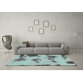 thumbnail image 3 of Ahgly Company Machine Washable Indoor Rectangle Abstract Turquoise Blue Modern Area Rugs, 5' x 8', 3 of 4