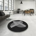 thumbnail image 4 of Ahgly Company Tapis d'Intérieur Lavable en Machine Carré Transitionnel Gris Minuit, 6 Pieds Carré, 4 of 7