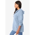 thumbnail image 3 of Roaman's Women's Plus Size Thermal Waffle Hoodie Zip Up Cardigan Jacket, 3 of 5