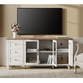 thumbnail image 3 of Wampat Sideboard Buffet Cabinet with Glass Door, Kitchen Storage Cabinet, White, 3 of 9